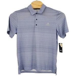 Adidas Violet Tone Polo Plaid Golf Shirt Men's Size Medium Performance UPF New